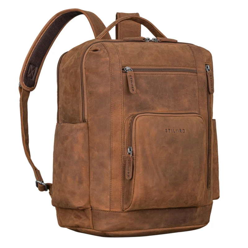 "Archibald" Lederrucksack mit Laptop-Fach 15,6 Zoll Damen und Herren