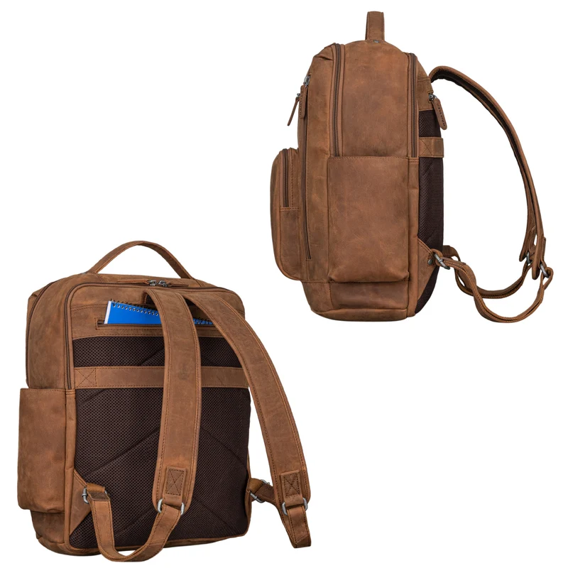 "Archibald" Lederrucksack mit Laptop-Fach 15,6 Zoll Damen und Herren