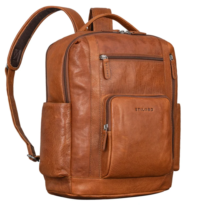 "Archibald" Lederrucksack mit Laptop-Fach 15,6 Zoll Damen und Herren