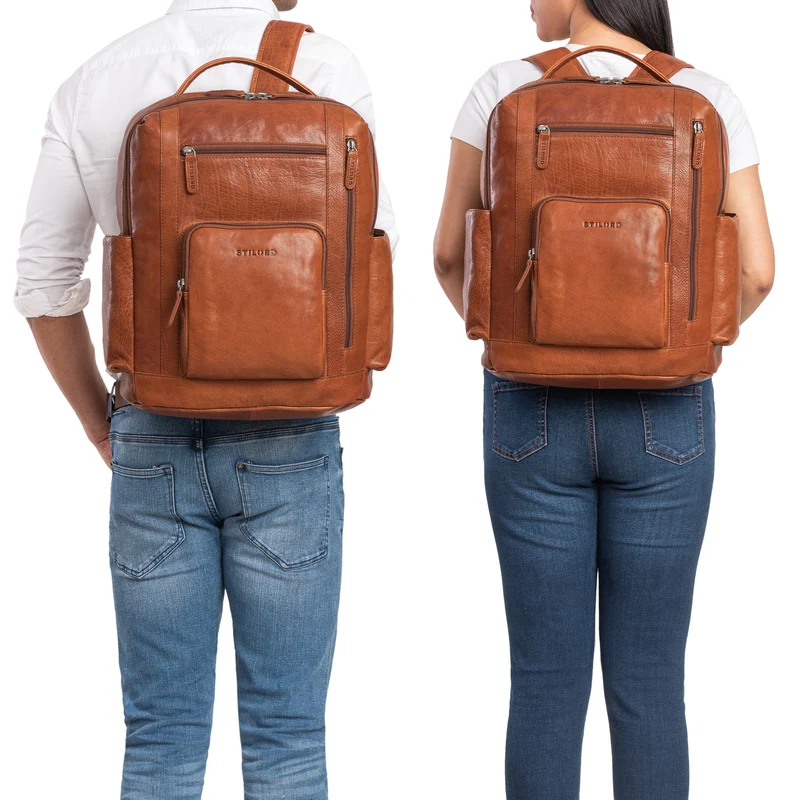 "Archibald" Lederrucksack mit Laptop-Fach 15,6 Zoll Damen und Herren