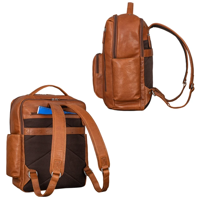 "Archibald" Lederrucksack mit Laptop-Fach 15,6 Zoll Damen und Herren