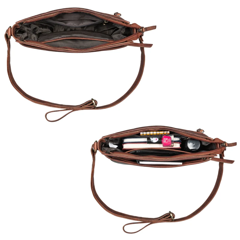 "Fenja" Elegante Vintage Ledertasche Damen klein