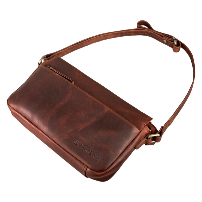 "Fenja" Elegante Vintage Ledertasche Damen klein
