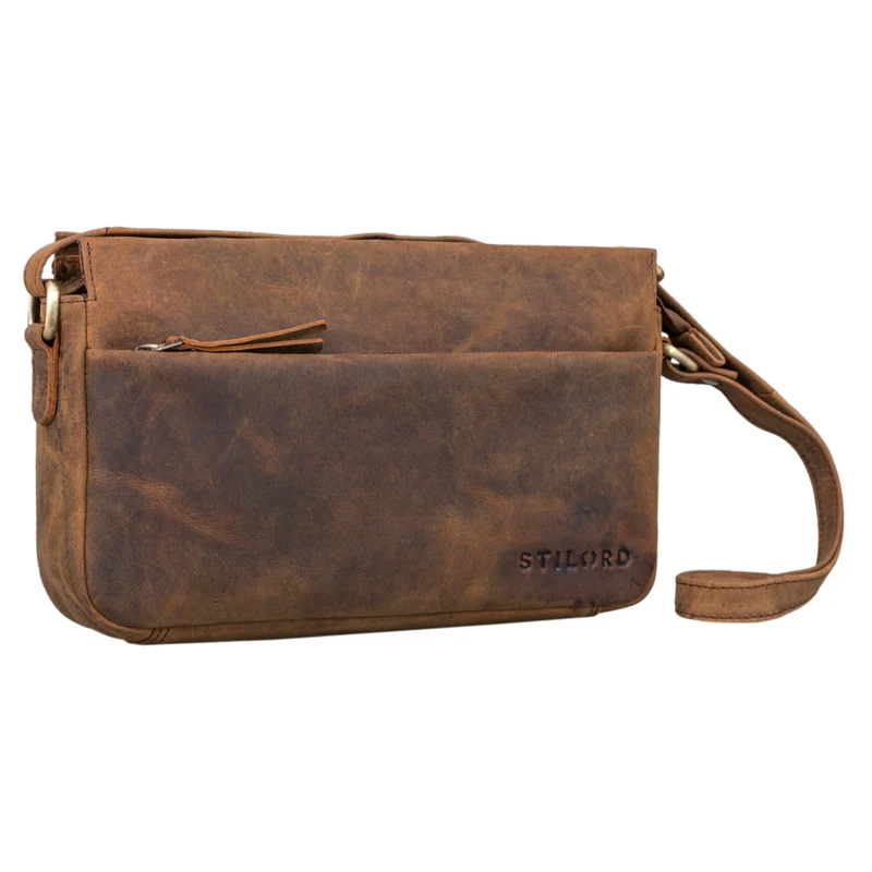 "Fenja" Elegante Vintage Ledertasche Damen klein