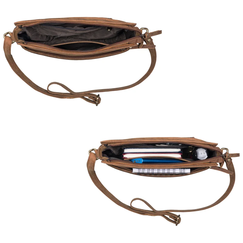 "Fenja" Elegante Vintage Ledertasche Damen klein