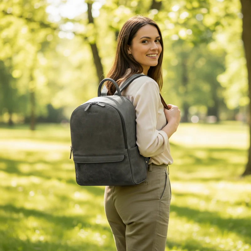 "Erika" Kleiner Lederrucksack Damen Vintage