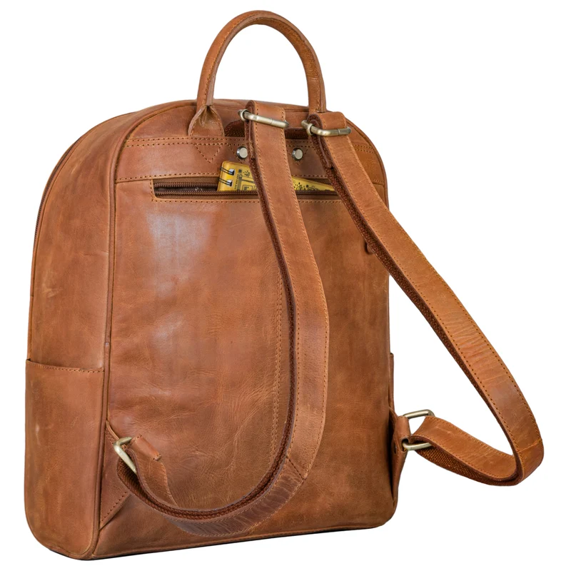"Erika" Kleiner Lederrucksack Damen Vintage