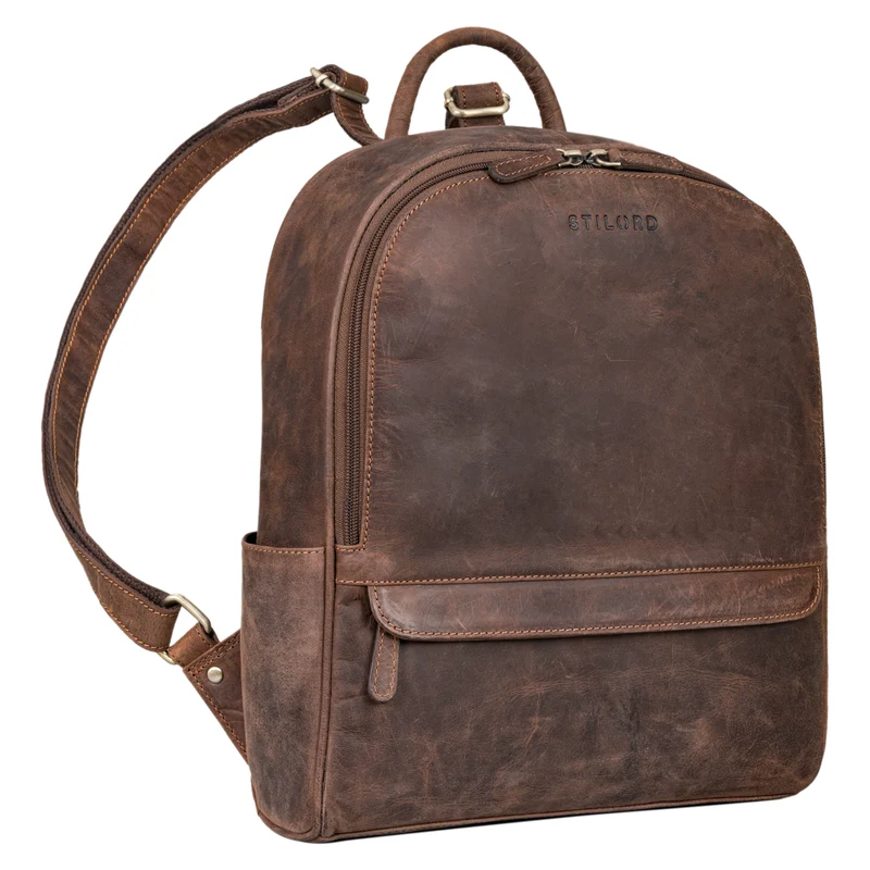 "Erika" Kleiner Lederrucksack Damen Vintage