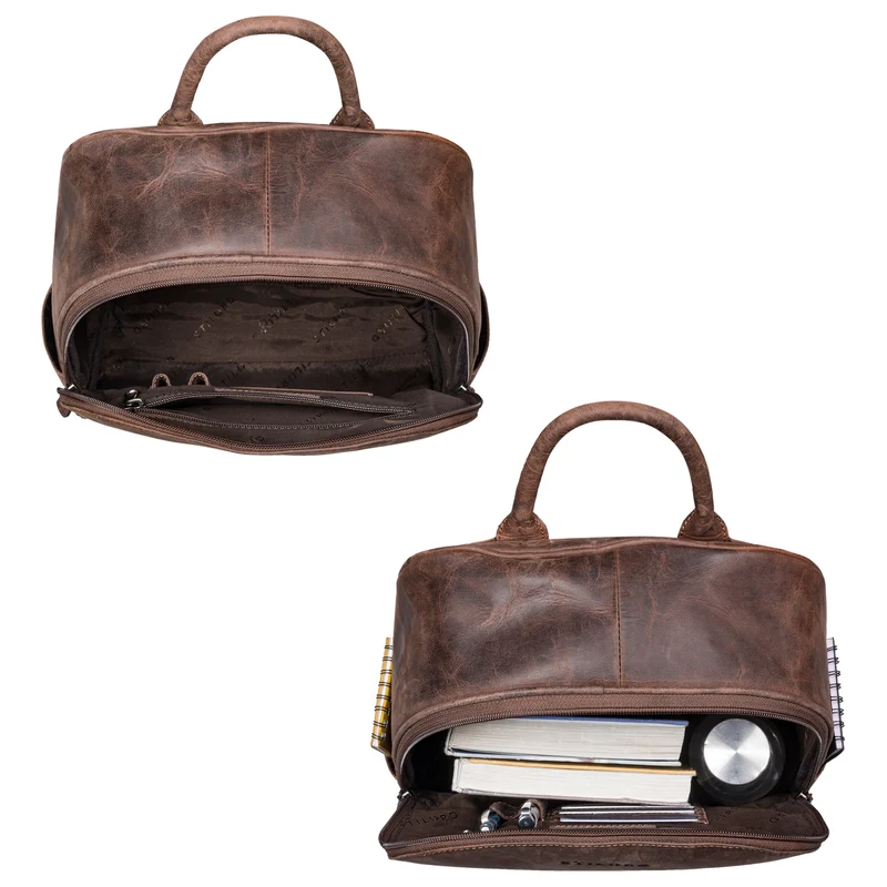 "Erika" Kleiner Lederrucksack Damen Vintage