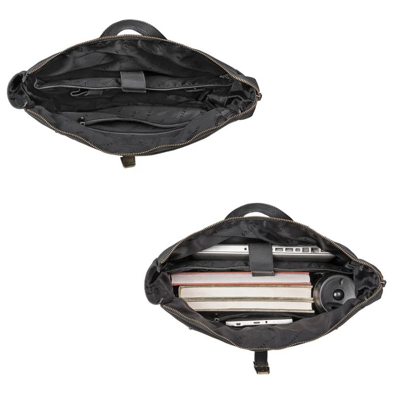 "Edmund" Rolltop Leder-Rucksack, 17 Zoll Laptop-Fach wasserdicht