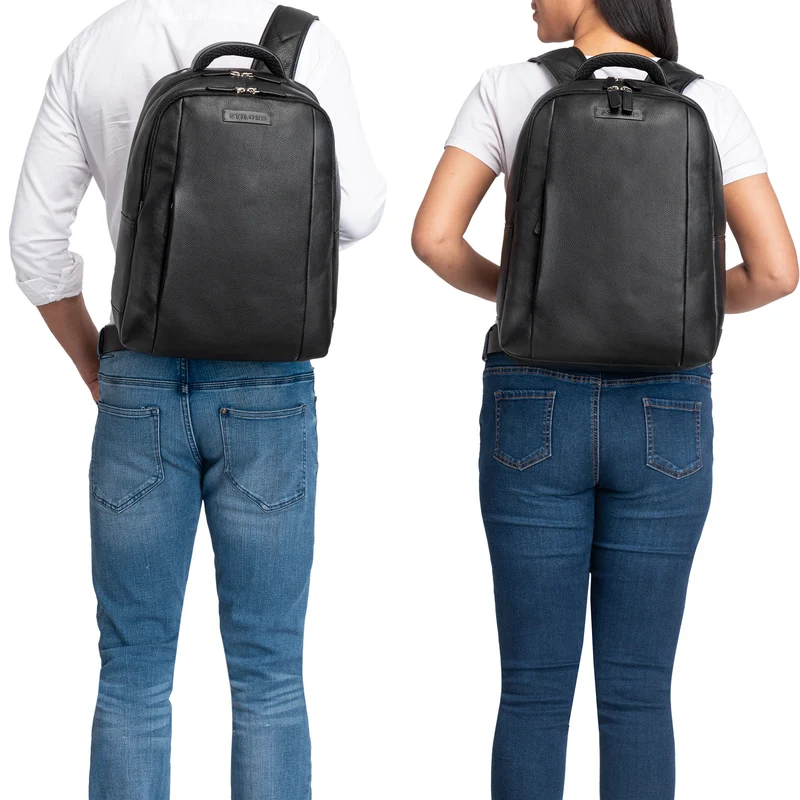 "Ennio" Moderner Laptoprucksack 15.6 Zoll Echtleder Herren und Damen