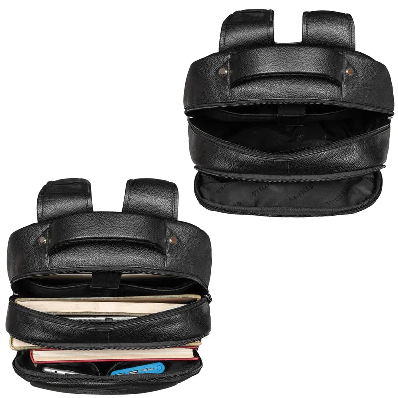 "Ennio" Moderner Laptoprucksack 15.6 Zoll Echtleder Herren und Damen
