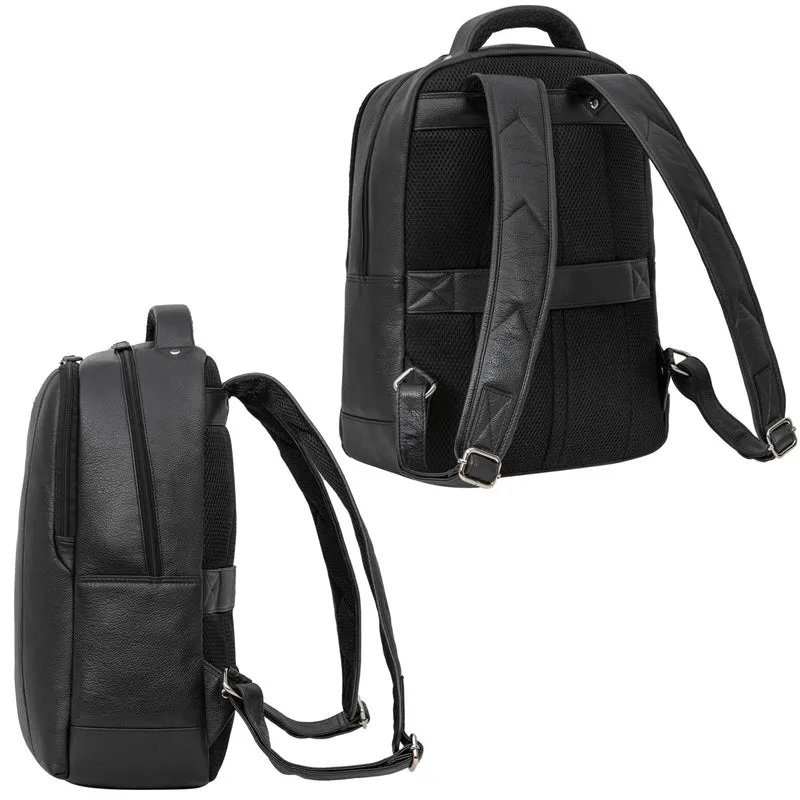 "Ennio" Moderner Laptoprucksack 15.6 Zoll Echtleder Herren und Damen