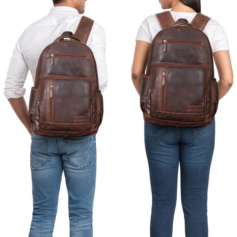 "Hubertus" Vintage Lederrucksack Damen und Herren