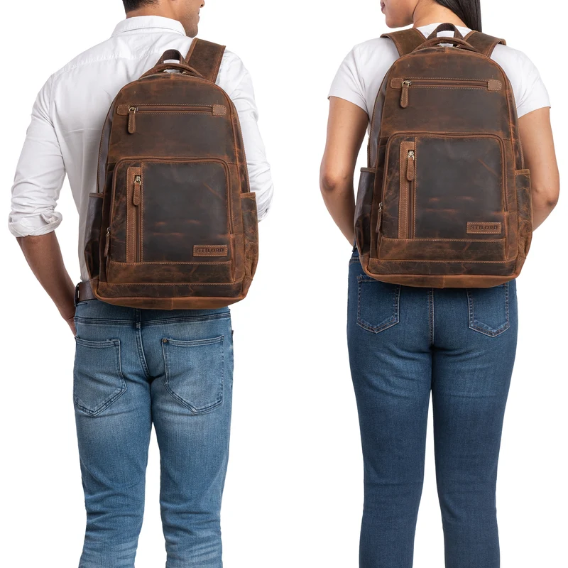 "Hubertus" Vintage Lederrucksack Damen und Herren