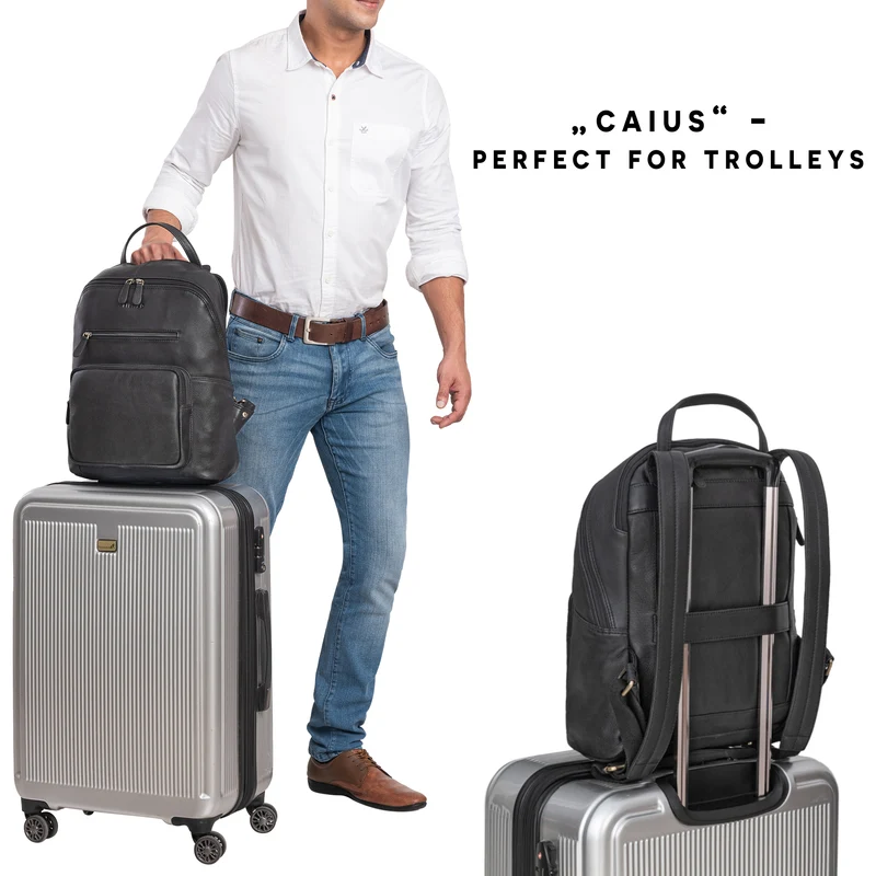 "Caius" Charakteristischer Leder Rucksack für Damen und Herren