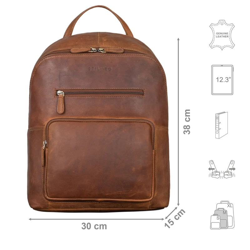 "Caius" Charakteristischer Leder Rucksack für Damen und Herren