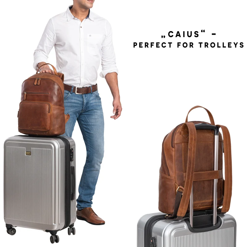 "Caius" Charakteristischer Leder Rucksack für Damen und Herren