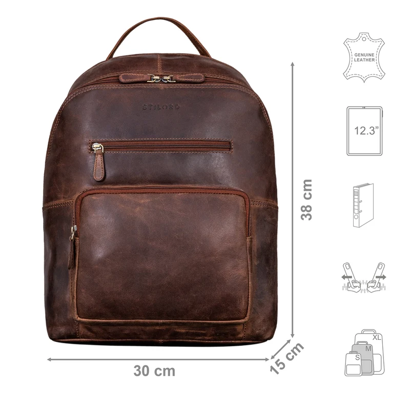 "Caius" Charakteristischer Leder Rucksack für Damen und Herren