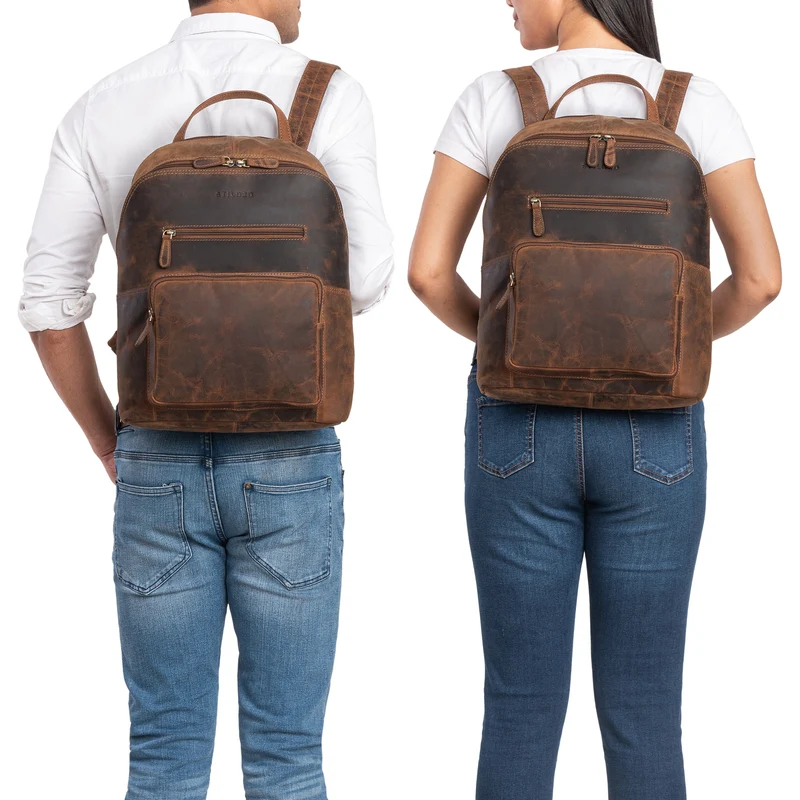 "Caius" Charakteristischer Leder Rucksack für Damen und Herren