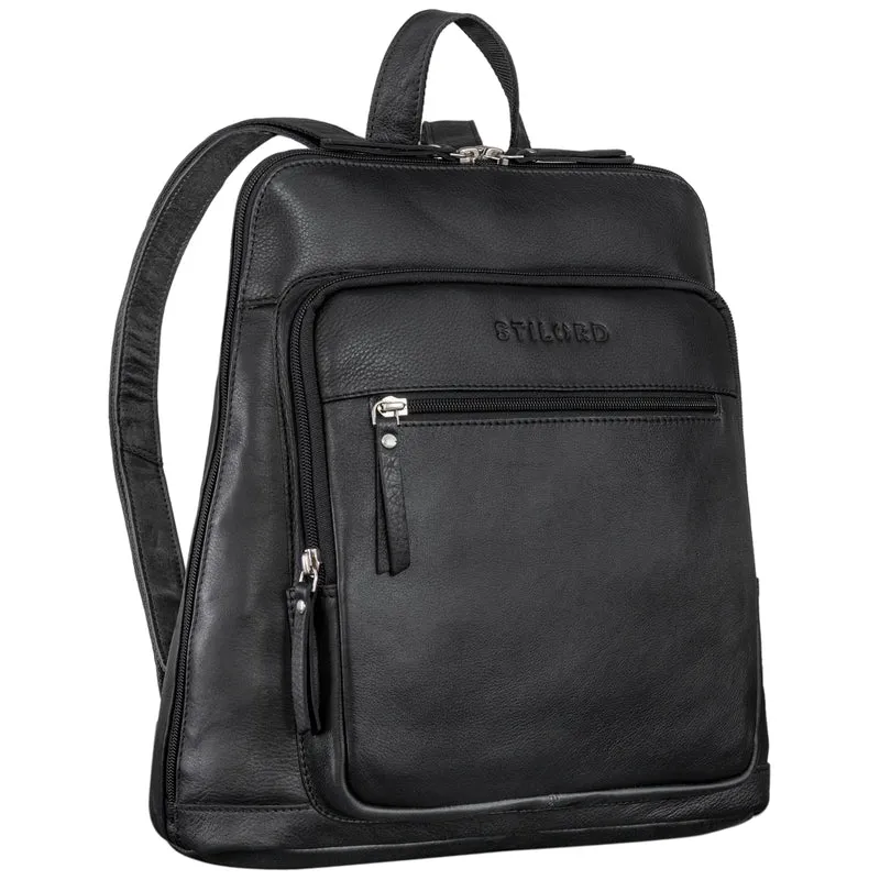 "Camden" Moderner Lederrucksack Damen Echtleder Mittelgroß 14 Zoll