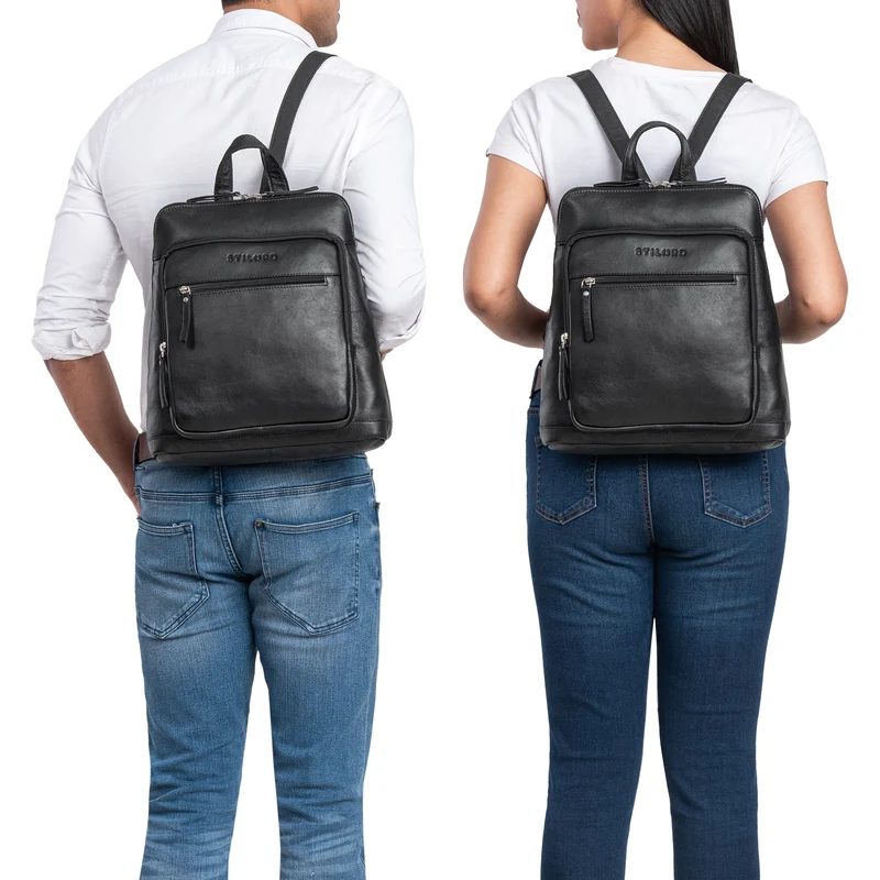 "Camden" Moderner Lederrucksack Damen Echtleder Mittelgroß 14 Zoll