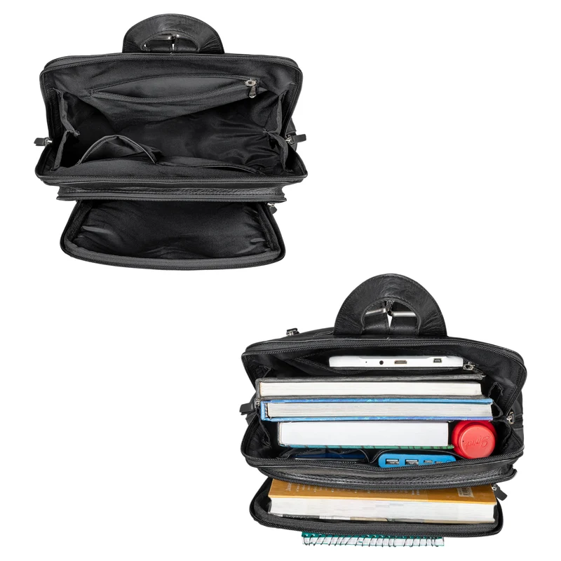 "Camden" Moderner Lederrucksack Damen Echtleder Mittelgroß 14 Zoll