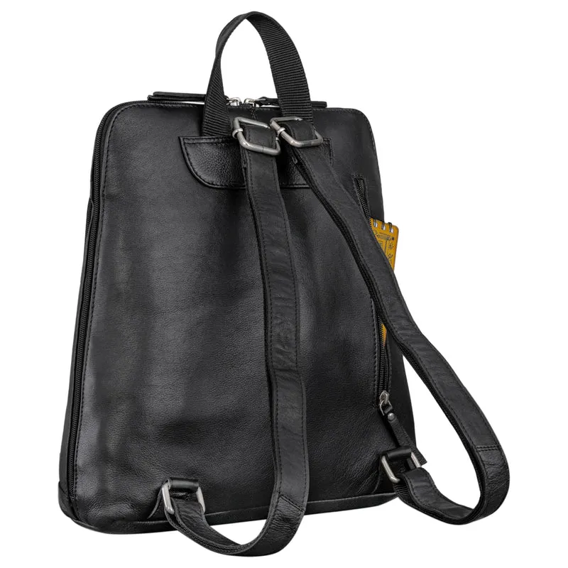 "Camden" Moderner Lederrucksack Damen Echtleder Mittelgroß 14 Zoll