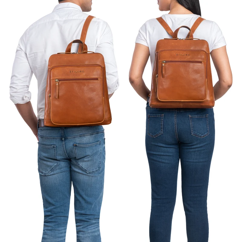 "Camden" Moderner Lederrucksack Damen Echtleder Mittelgroß 14 Zoll