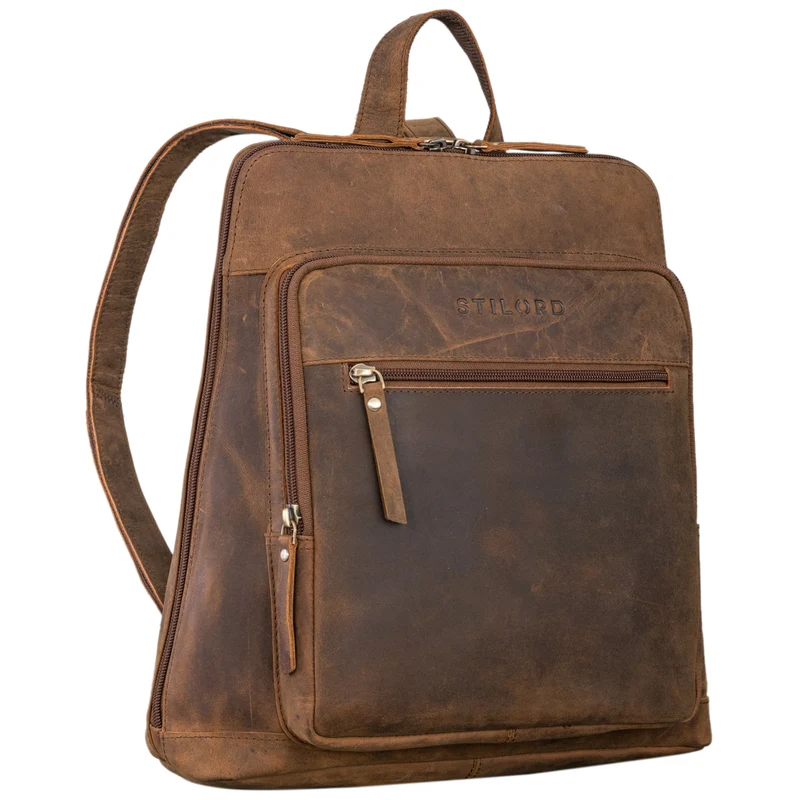 "Camden" Moderner Lederrucksack Damen Echtleder Mittelgroß 14 Zoll