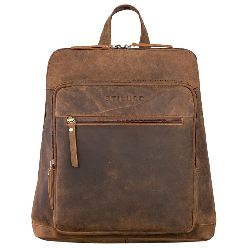 "Camden" Moderner Lederrucksack Damen Echtleder Mittelgroß 14 Zoll