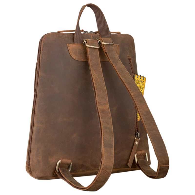 "Camden" Moderner Lederrucksack Damen Echtleder Mittelgroß 14 Zoll