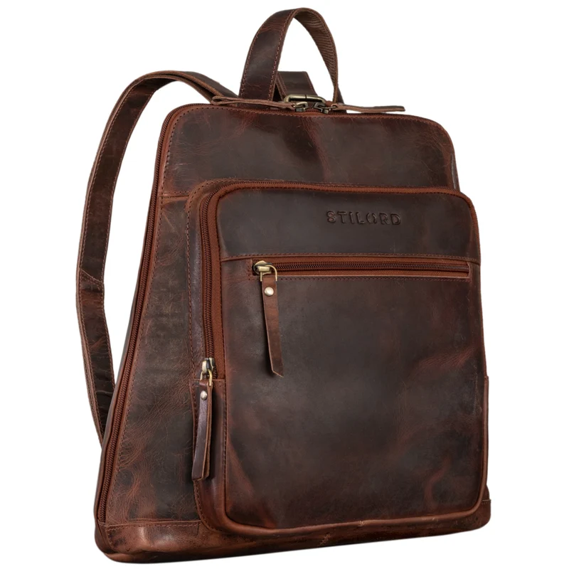 "Camden" Moderner Lederrucksack Damen Echtleder Mittelgroß 14 Zoll