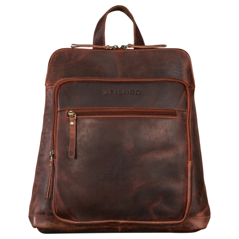 "Camden" Moderner Lederrucksack Damen Echtleder Mittelgroß 14 Zoll