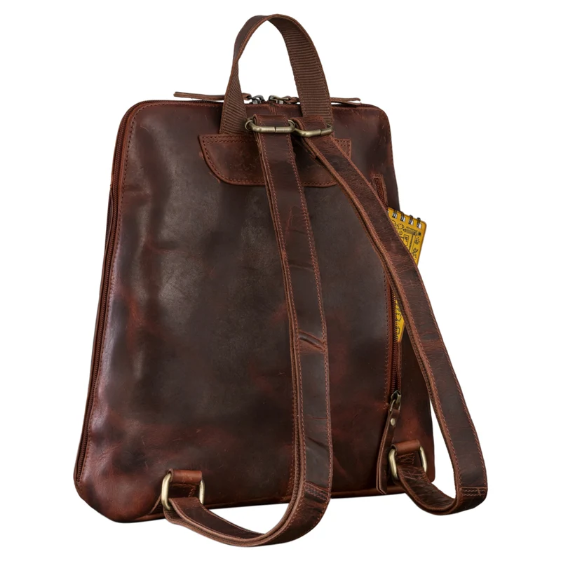 "Camden" Moderner Lederrucksack Damen Echtleder Mittelgroß 14 Zoll
