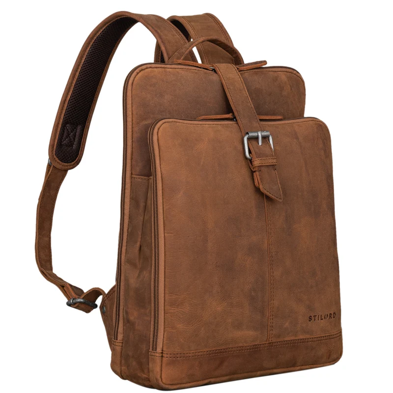"Rena" Stylischer Vintage Tagesrucksack Leder Groß Unisex