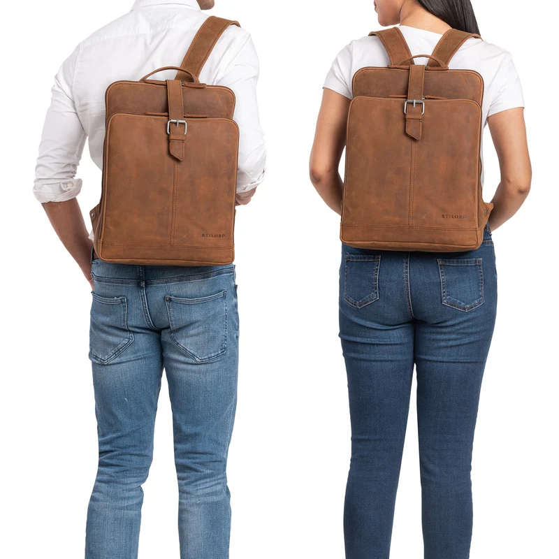 "Rena" Stylischer Vintage Tagesrucksack Leder Groß Unisex