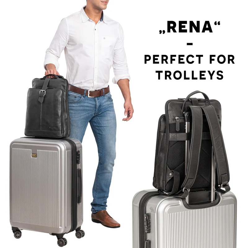 "Rena" Stylischer Vintage Tagesrucksack Leder Groß Unisex