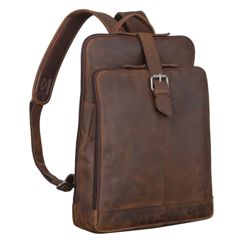 "Rena" Stylischer Vintage Tagesrucksack Leder Groß Unisex