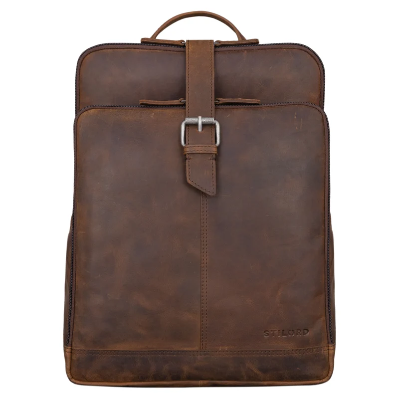 "Rena" Stylischer Vintage Tagesrucksack Leder Groß Unisex