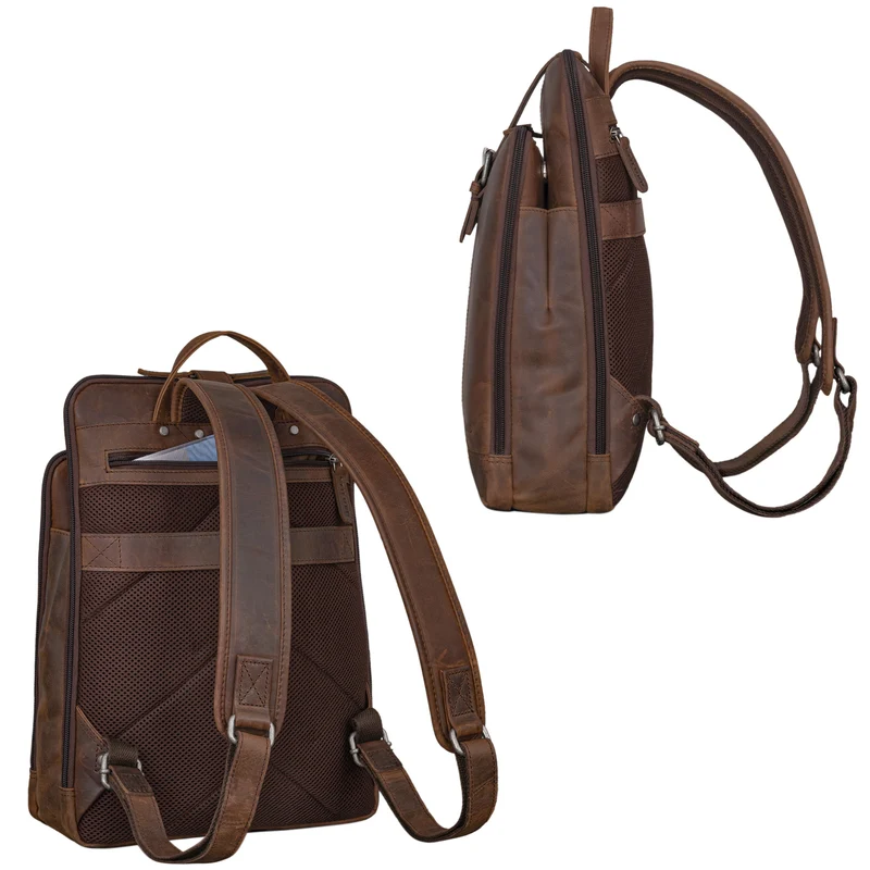 "Rena" Stylischer Vintage Tagesrucksack Leder Groß Unisex