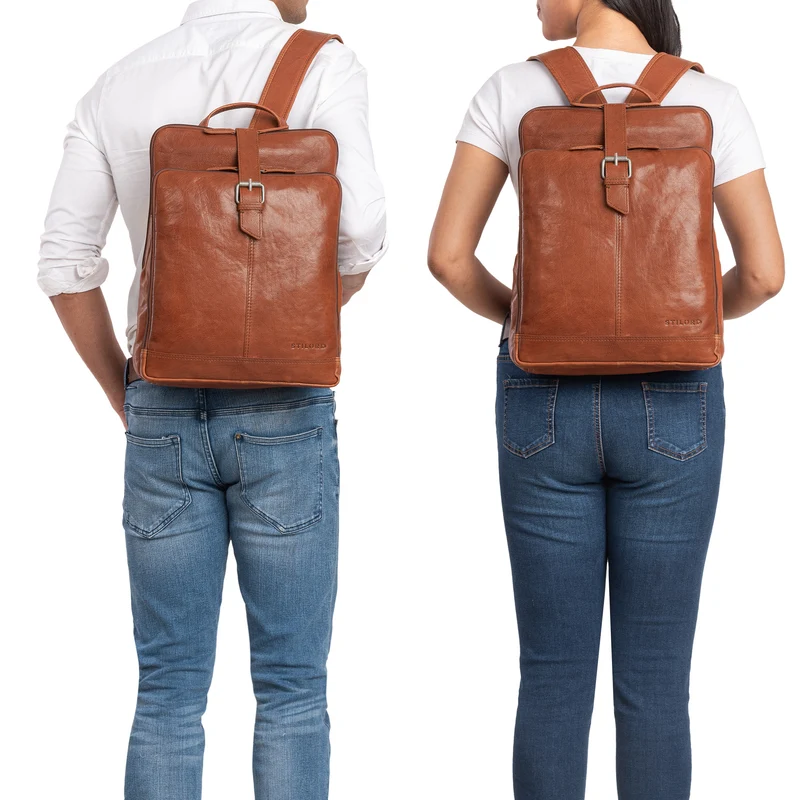 "Rena" Stylischer Vintage Tagesrucksack Leder Groß Unisex