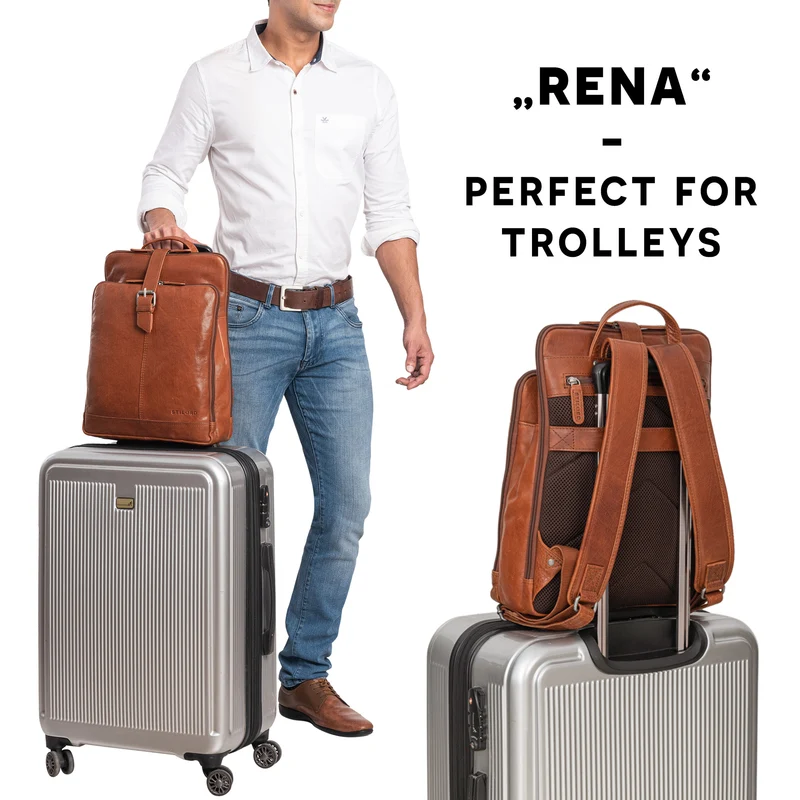 "Rena" Stylischer Vintage Tagesrucksack Leder Groß Unisex