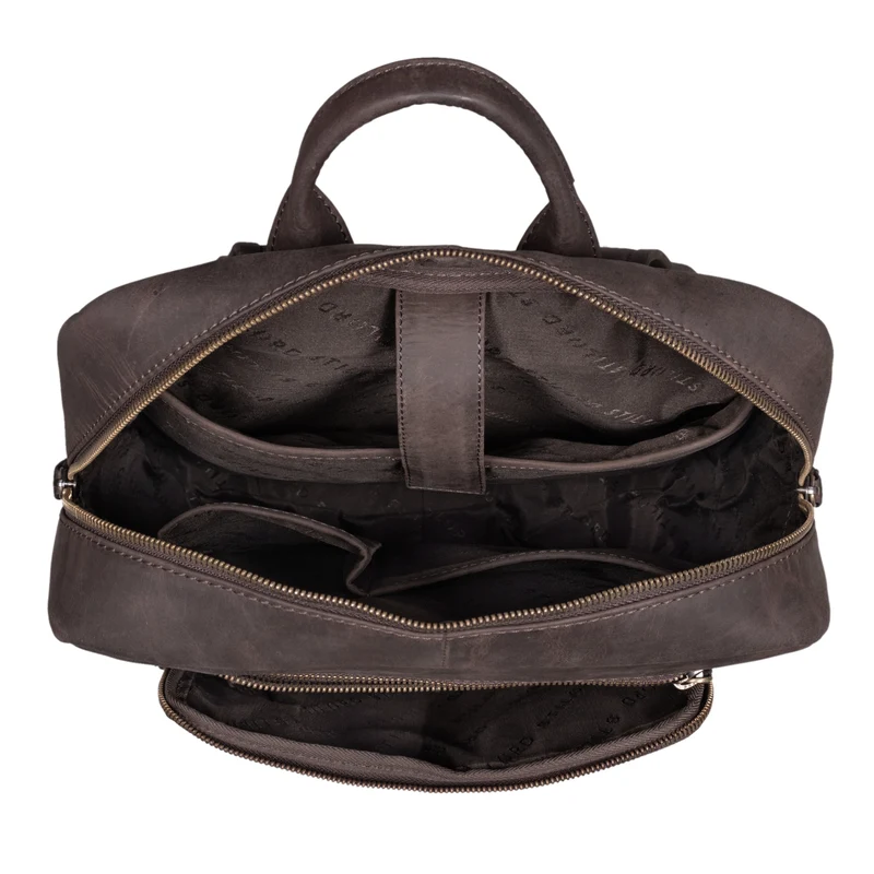 "Valera" Leder Business Rucksack viele Fächer Damen Herren mittelgroß