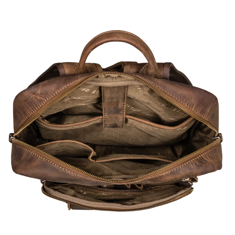 "Valera" Leder Business Rucksack viele Fächer Damen Herren mittelgroß