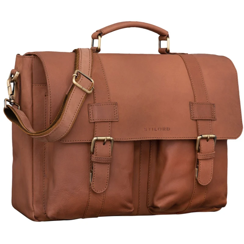 B-WARE "Zeus" Große Leder Aktentasche Vintage