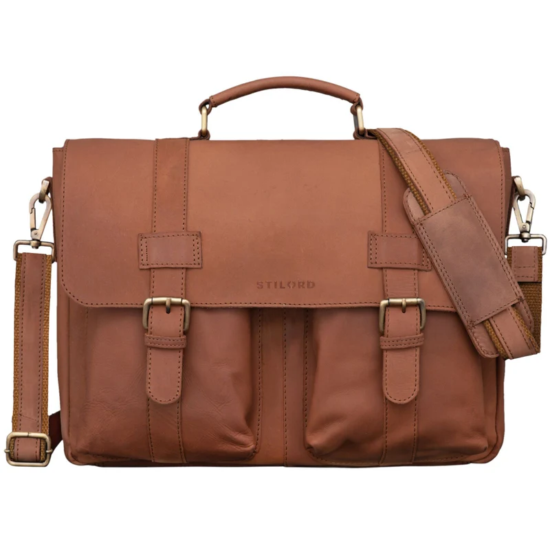 B-WARE "Zeus" Große Leder Aktentasche Vintage