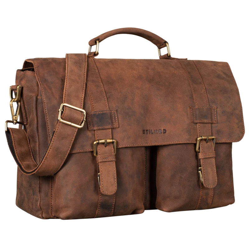 B-WARE "Zeus" Große Leder Aktentasche Vintage