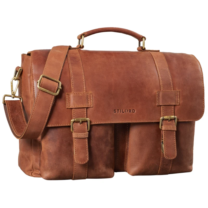 B-WARE "Zeus" Große Leder Aktentasche Vintage