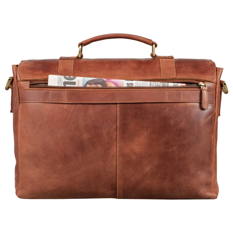 B-WARE "Zeus" Große Leder Aktentasche Vintage